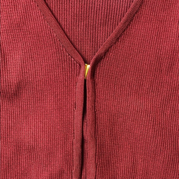 NWOT Zara Deep Red V-Neck Cardigan 🩵 - Picture 3 of 6
